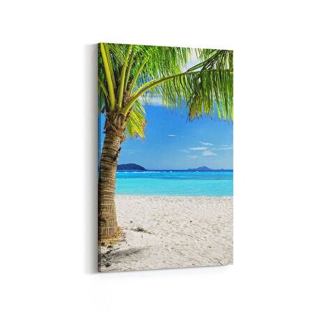 Olla 16401D Kumsal / Sahil Görseli Dikey Kanvas Tablo (Ölçü: 100X150)