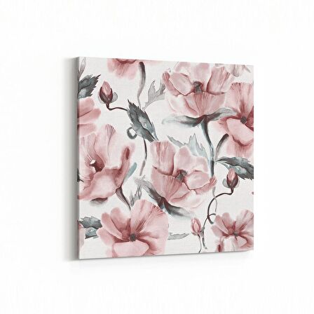Olla 11596K Çiçek Görseli Kare Kanvas Tablo (Ölçü: 25X25)