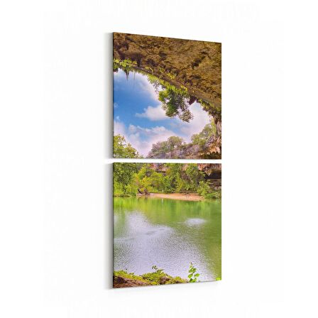 Olla 13791K2D Doğa / Manzara Görseli Kare 2'li Dikey Kanvas Tablo (Ölçü: 30X65)