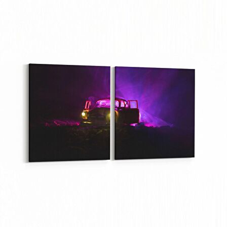 Olla 12215K2Y Araç Görseli Kare 2'li Yatay Kanvas Tablo (Ölçü: 65X30)