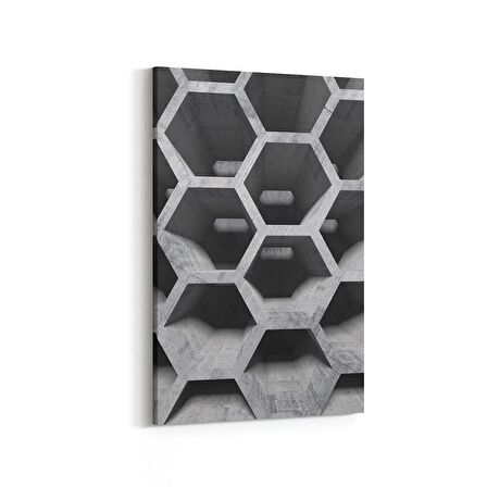 Olla 12435D Beton Görseli Dikey Kanvas Tablo (Ölçü: 100X150)