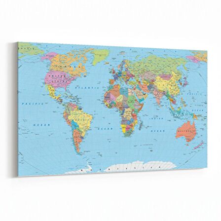 Olla 16238Y Harita Görseli Yatay Kanvas Tablo (Ölçü: 30X20)