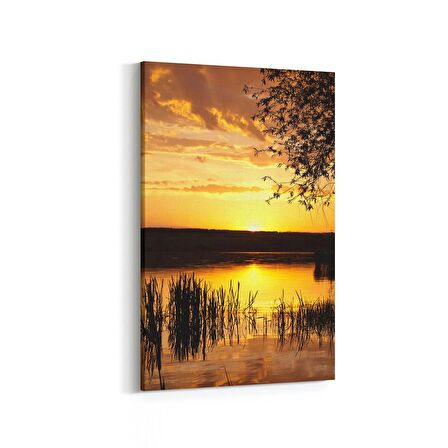 Olla 16104D Günbatımı Görseli Dikey Kanvas Tablo (Ölçü: 20X30)