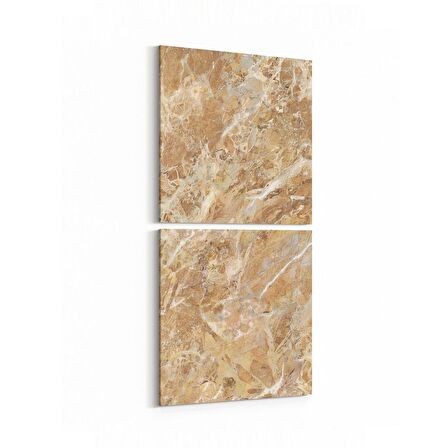 Olla 16696K2D Mermer Desen Görsel Kare 2'li Dikey Kanvas Tablo (Ölçü: 30X65)