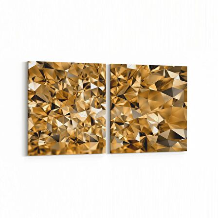 Olla 10103K2Y Abstract Görsel Kare 2'li Yatay Kanvas Tablo (Ölçü: 125X60)