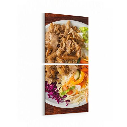 Olla 15102K2D Gıda Görseli 2'li Dikey Kanvas Tablo (Ölçü: 30X65)