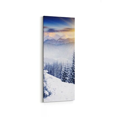 Olla 16125DI Günbatımı Görseli Dikey İnce Kanvas Tablo (Ölçü: 50X150)