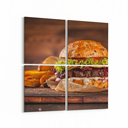 Olla 15170K4 Gıda Görseli Kare 4'lü Kanvas Tablo (Ölçü: 65X65)