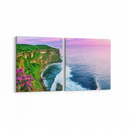 Olla 14183K2Y Doğa / Manzara Görseli Kare 2'li Yatay Kanvas Tablo (Ölçü: 145X70)