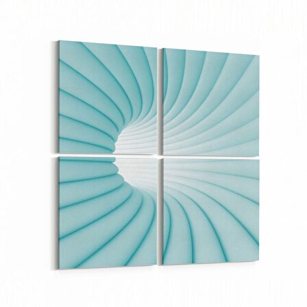 Olla 10267K4 Abstract Girdap Görsel Kare 4'lü Kanvas Tablo (Ölçü: 65X65)