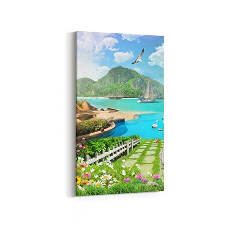 Olla 13634DD Doğa / Manzara Görseli Dikey Dar Kanvas Tablo (Ölçü: 40X80)