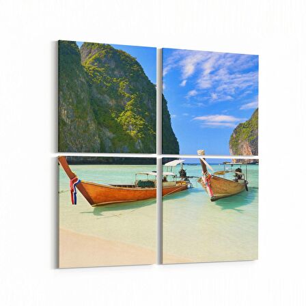 Olla 13874K4 Doğa / Manzara Görseli Kare 4'lü Kanvas Tablo (Ölçü: 65X65)