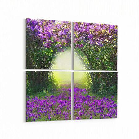 Olla 13814K4 Doğa / Manzara Görseli Kare 4'lü Kanvas Tablo (Ölçü: 105X105)