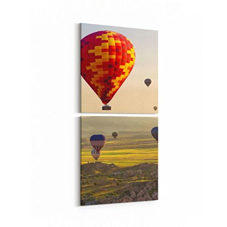 Olla 13223K2D Doğa / Manzara Görseli Kare 2'li Dikey Kanvas Tablo (Ölçü: 30X65)