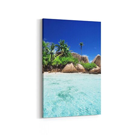 Olla 16402D Kumsal / Sahil Görseli Dikey Kanvas Tablo (Ölçü: 60X90)