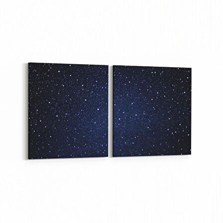Olla 14765K2Y Gece Gökyüzü Görseli Kare 2'li Yatay Kanvas Tablo (Ölçü: 145X70)