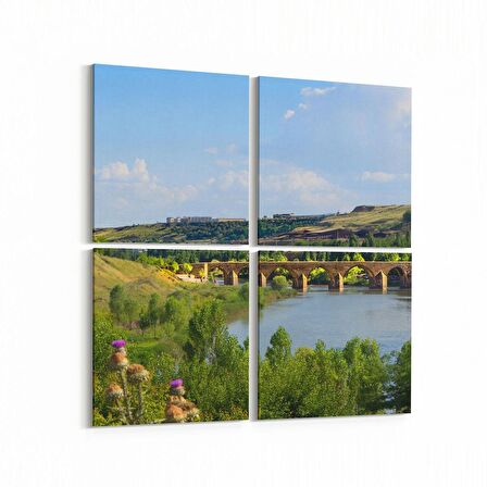 Olla 13243K4 Doğa / Manzara Görseli Kare 4'lü Kanvas Tablo (Ölçü: 65X65)