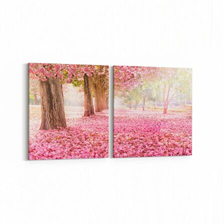 Olla 14347K2Y Doğa / Manzara Görseli Kare 2'li Yatay Kanvas Tablo (Ölçü: 125X60)