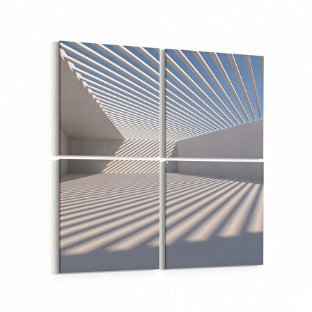 Olla 10441K4 Abstract Tünel Görsel Kare 4'lü Kanvas Tablo (Ölçü: 65X65)