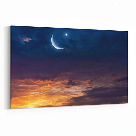 Olla 14652Y Gece Gökyüzü Görseli Yatay Kanvas Tablo (Ölçü: 30X20)