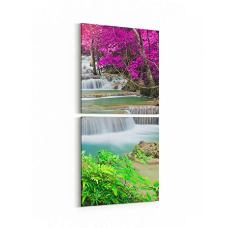 Olla 13750K2D Doğa / Manzara Görseli Kare 2'li Dikey Kanvas Tablo (Ölçü: 30X65)