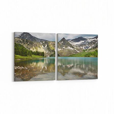 Olla 13566K2Y Doğa / Manzara Görseli Kare 2'li Yatay Kanvas Tablo (Ölçü: 105X50)