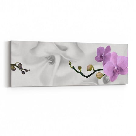 Olla 11673YI Orkide Çiçek Görseli Yatay Ince Kanvas Tablo (Ölçü: 90X30)