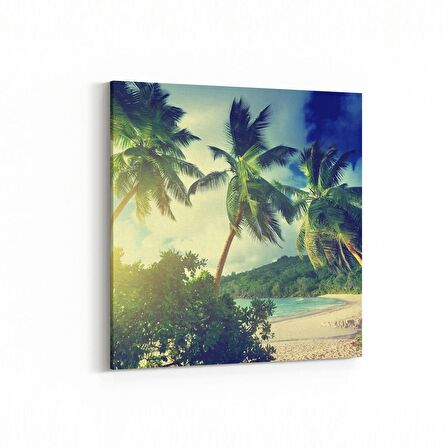 Olla 16449K Kumsal / Sahil Görseli Kare Kanvas Tablo (Ölçü: 25X25)