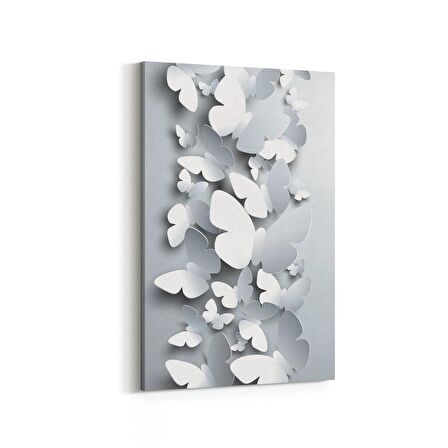 Olla 10448D Beyaz Kabartma Görseli Dikey Kanvas Tablo (Ölçü: 100X150)