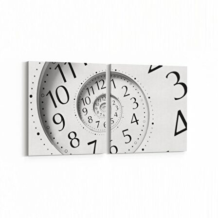 Olla 10201K2Y Abstract Görsel Kare 2'li Yatay Kanvas Tablo (Ölçü: 145X70)