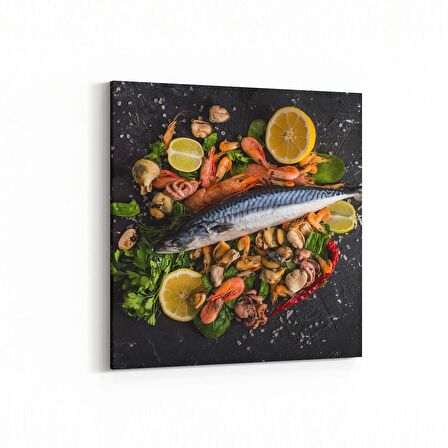 Olla 15267K Gıda Görseli Kare Kanvas Tablo (Ölçü: 100X100)