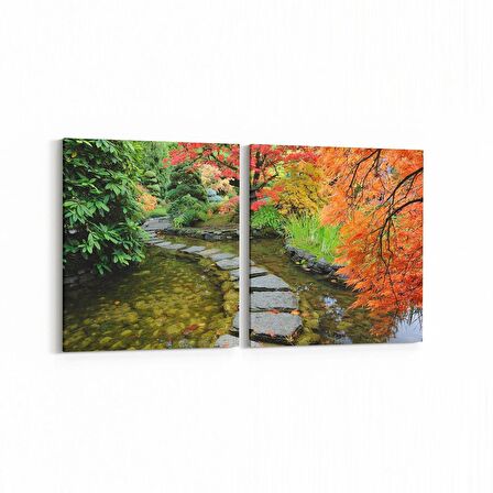 Olla 14253K2Y Doğa / Manzara Görseli Kare 2'li Yatay Kanvas Tablo (Ölçü: 85X40)