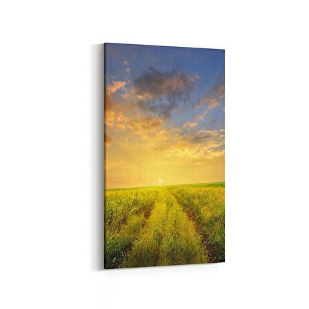 Olla 16060DD Günbatımı Görseli Dikey Dar Kanvas Tablo (Ölçü: 60X120)