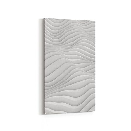 Olla 10463DD Beyaz Kabartma Görseli Dikey Dar Kanvas Tablo (Ölçü: 40X80)