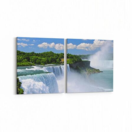 Olla 13241K2Y Doğa / Manzara Görseli Kare 2'li Yatay Kanvas Tablo (Ölçü: 125X60)