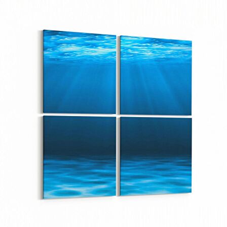 Olla 12975K4 Deniz / Okyanus Görseli Kare 4'lü Kanvas Tablo (Ölçü: 65X65)