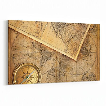 Olla 16216Y Harita Görseli Yatay Kanvas Tablo (Ölçü: 70X50)