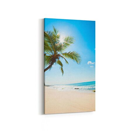 Olla 16359DD Kumsal / Sahil Görseli Dikey Dar Kanvas Tablo (Ölçü: 40X80)