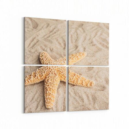 Olla 16460K4 Kumsal / Sahil Görseli Kare 4'lü Kanvas Tablo (Ölçü: 125X125)