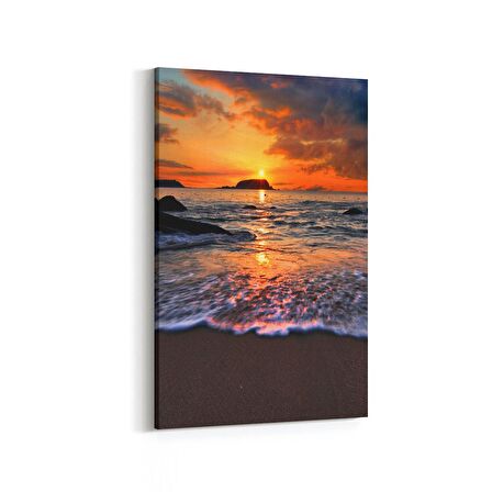 Olla 16132D Günbatımı Görseli Dikey Kanvas Tablo (Ölçü: 60X90)