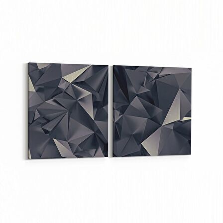 Olla 10073K2Y Abstract Görsel Kare 2'li Yatay Kanvas Tablo (Ölçü: 145X70)