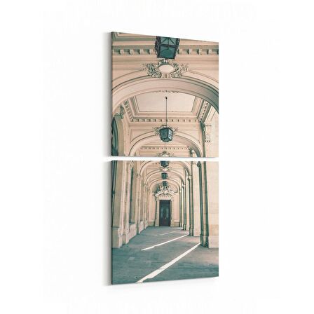 Olla 18373KD Yapı Görseli Kare 2'li Dikey Kanvas Tablo (Ölçü: 30X65)