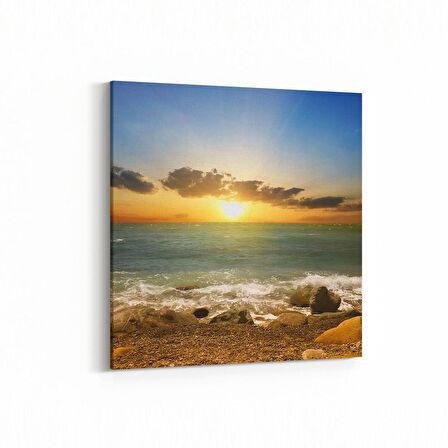 Olla 16057K Günbatımı Görseli Kare Kanvas Tablo (Ölçü: 30X30)