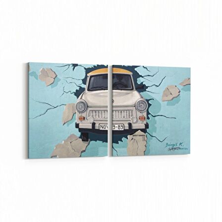 Olla 12226K2Y Araç Görseli Kare 2'li Yatay Kanvas Tablo (Ölçü: 125X60)