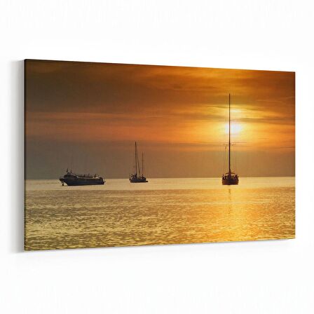 Olla 15926Y Günbatımı Görseli Yatay Kanvas Tablo (Ölçü: 150X100)