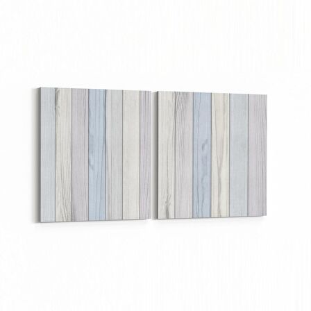 Olla 12015K2Y Ahşap Desen Görseli Kare 2'li Yatay Kanvas Tablo (Ölçü: 145X70)