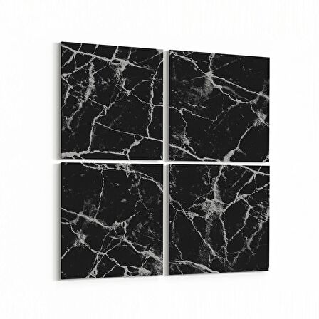Olla 16662K4 Mermer Desen Görsel Kare 4'lü Kanvas Tablo (Ölçü: 145X145)