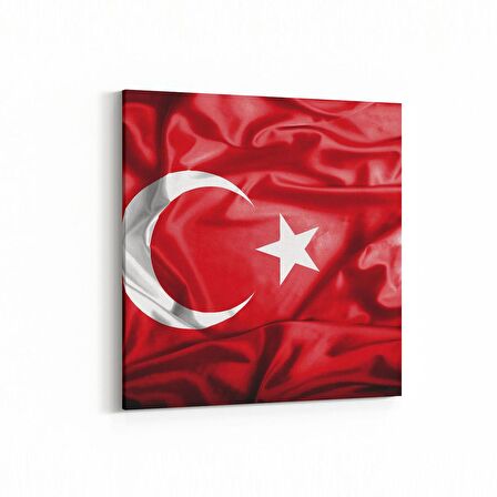 Olla 17541K Türk Bayrağı Görseli Kare Kanvas Tablo (Ölçü: 70X70)