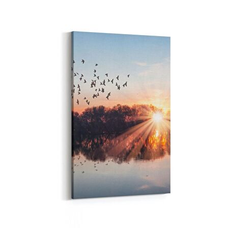 Olla 16012D Günbatımı Görseli Dikey Kanvas Tablo (Ölçü: 100X150)
