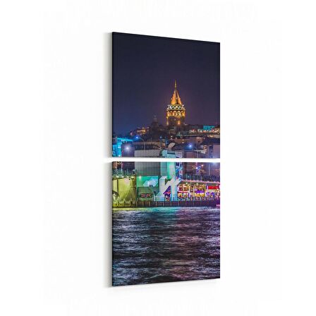 Olla 18219KD Yapı Görseli Kare 2'li Dikey Kanvas Tablo (Ölçü: 30X65)
